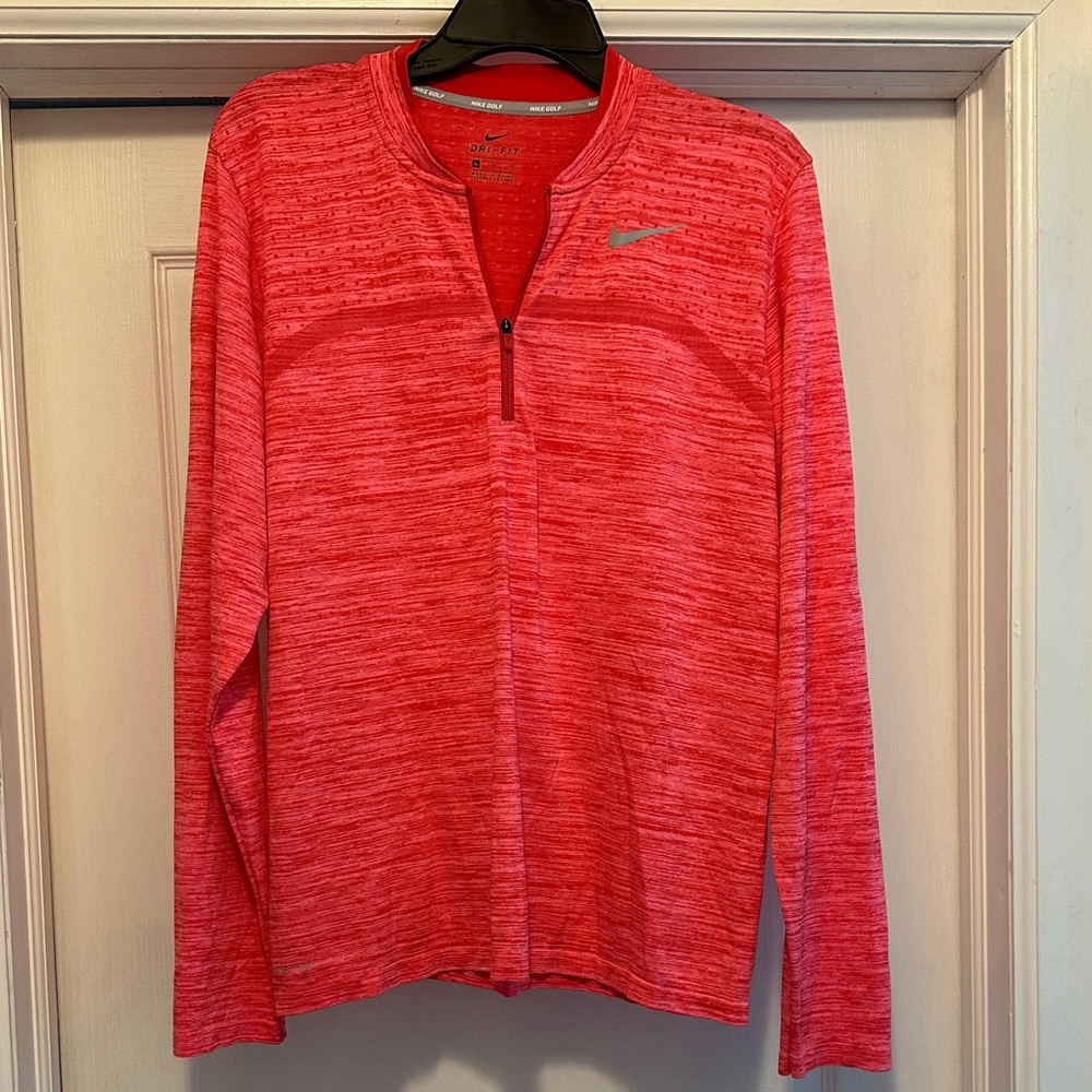 Nike Crimson Heathered Half-Zip Top